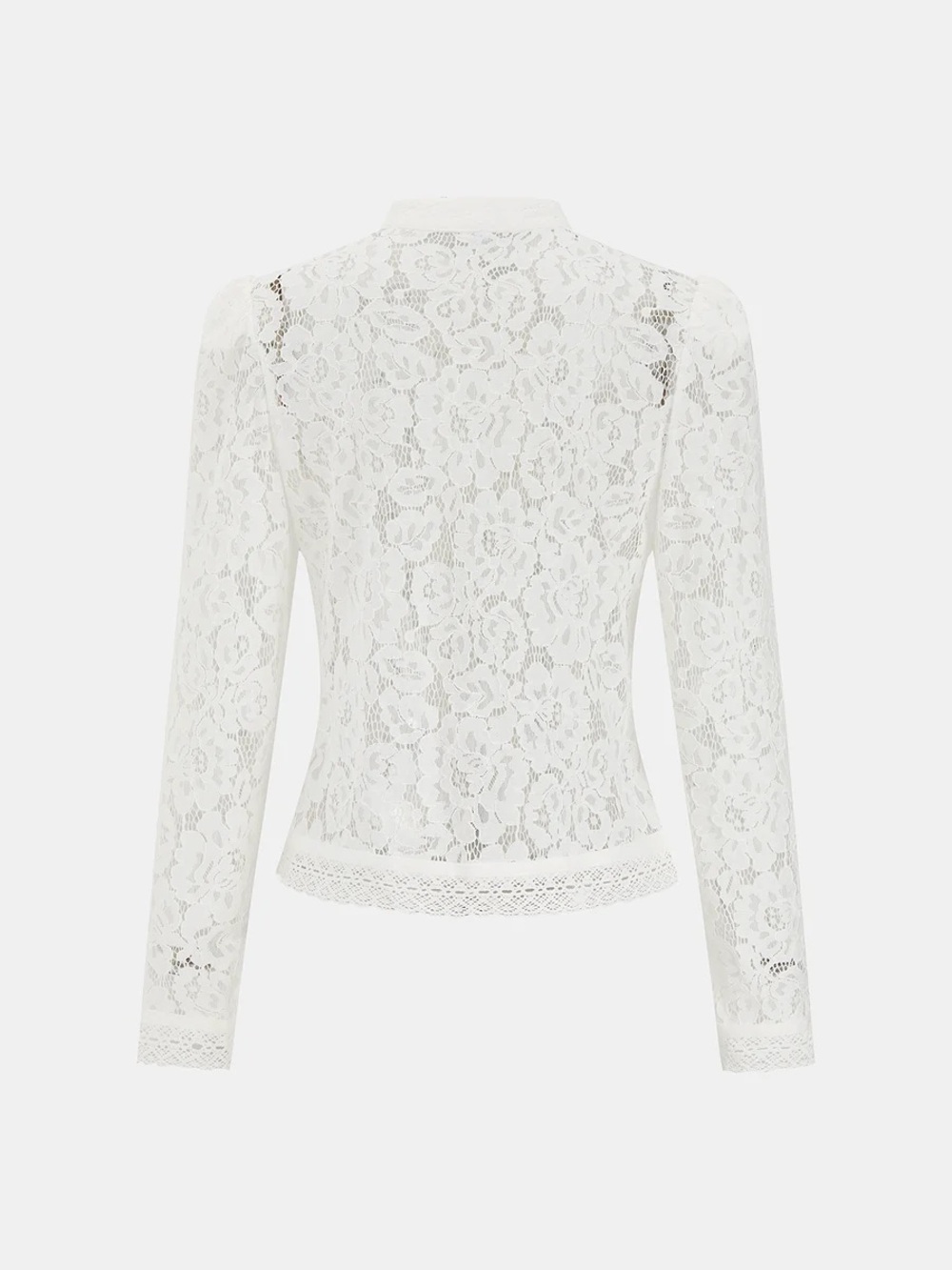 Commense Frog Closure Lace Mandarin Collar Blouse - Picture 3 of 16